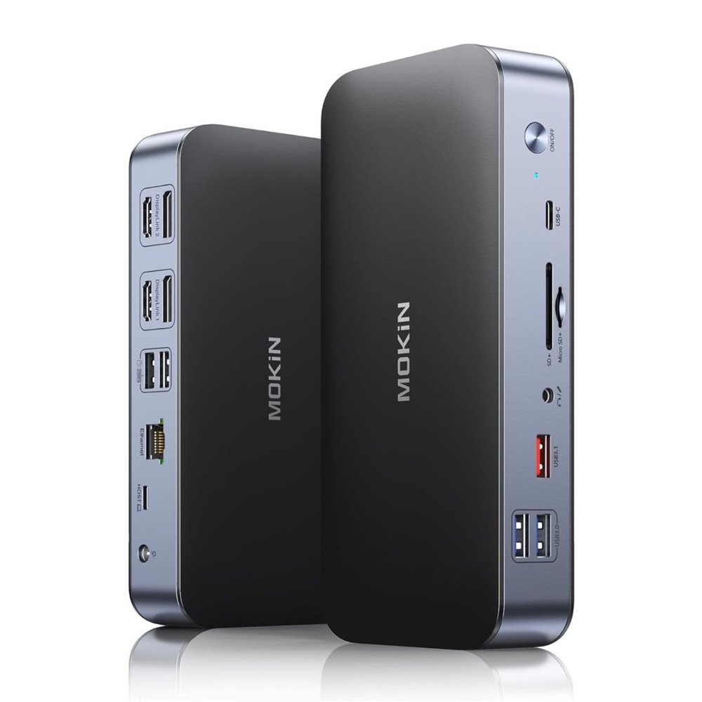 DisplayLink Laptop Docking Station Dual Monitor, USB C Dock with 120w Power